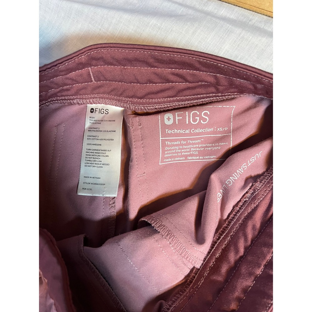 FIGS Technical Collection Cargo Jogger Scrub Pants Dusty Rose XS - Picture 4 of 5